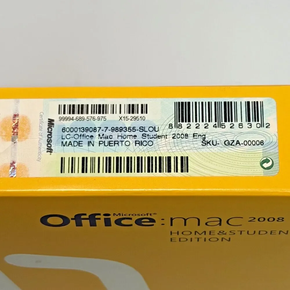Microsoft Office Mac 2008 Home & Student Edition Disc w/ Manual Used Untested